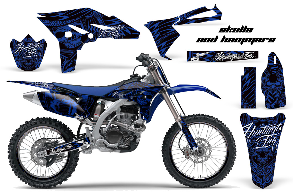 Yamaha YZ250F 2010 Graphics Kit HI SKULLSHAMMERS-BLUE-NP